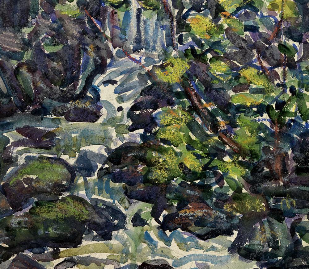 Maurice Prendergast (American, 1858-1924), The Waterfall (detail), 1920-23