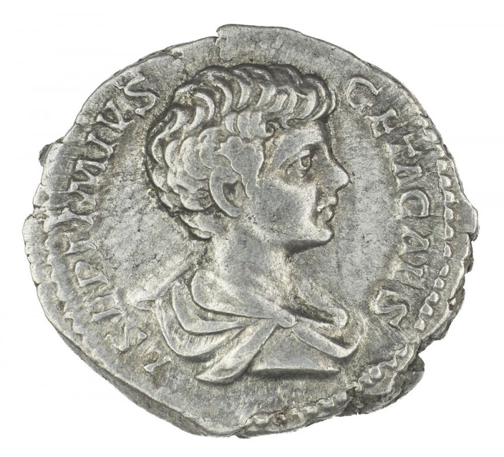 Roman, Denarius of Geta, recto