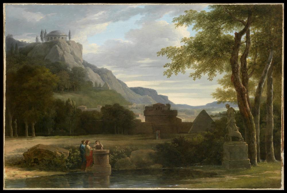 Valenciennes, Pierre Henri de, Classical Greek Landscape with Girls Sacrificing Their Hair to Diana