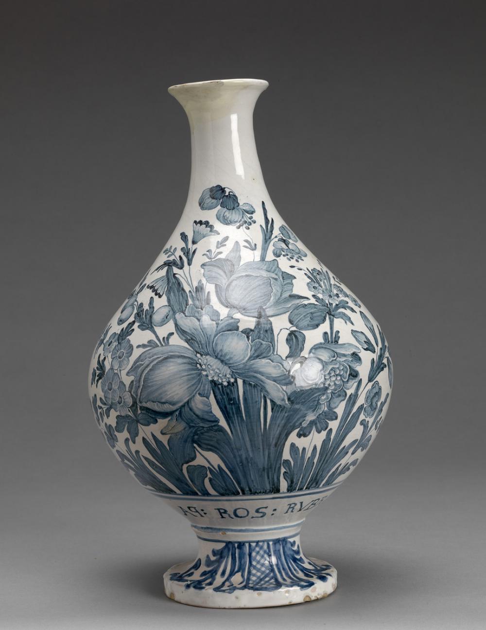 Italian, Drug bottle with floral bouquet Italian, Drug bottle with floral bouquet