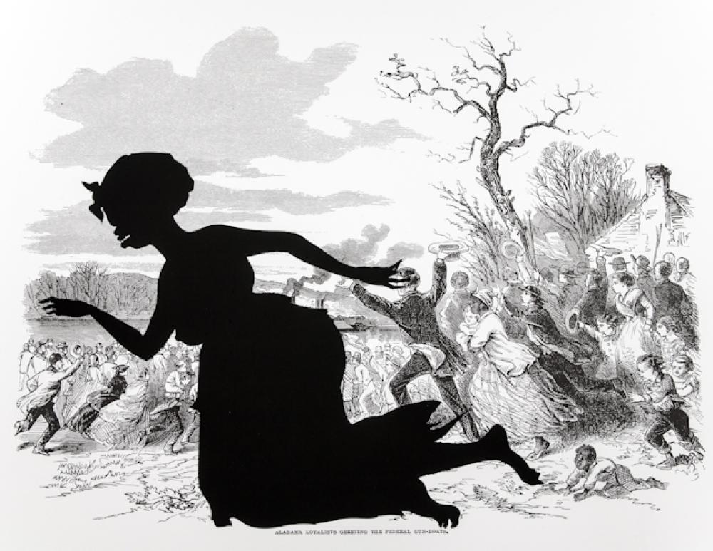 Kara Walker (American, b. 1969), Alabama Loyalists Greeting the Federal Gun-Boats, from the series Harper's Pictorial History of the Civil War (Annotated), 2005