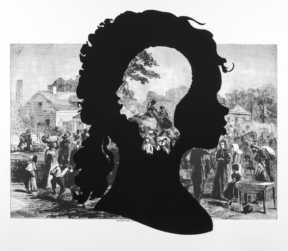 Kara Walker (American, b. 1969), Exodus of Confederates from Atlanta, from the series Harper's Pictorial History of the Civil War (Annotated), 2005 Kara Walker (American, b. 1969), Exodus of Confederates from Atlanta, from the series Harper's Pictorial History of the Civil War (Annotated), 2005