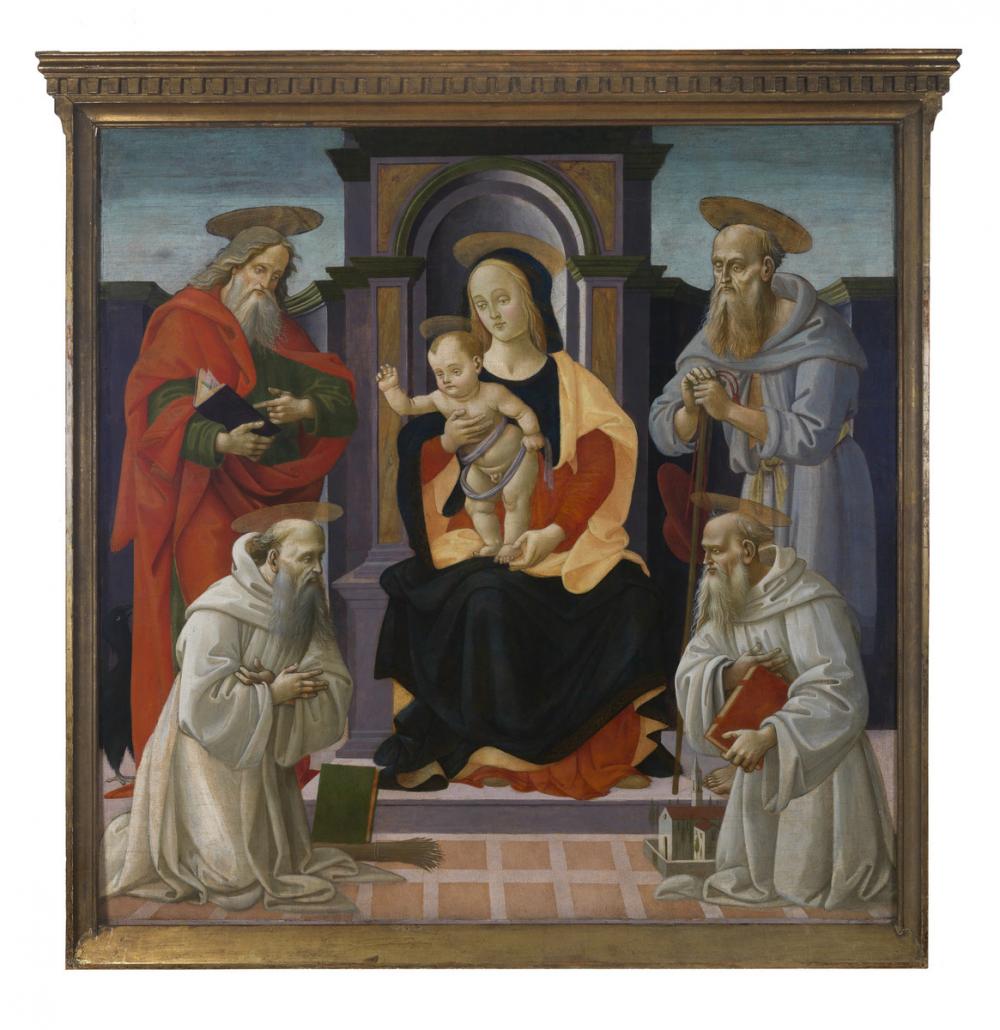 Bartolomeo di Giovanni, Madonna and Child with Saints John the Evangelist, Benedict, Romuald and Jerome