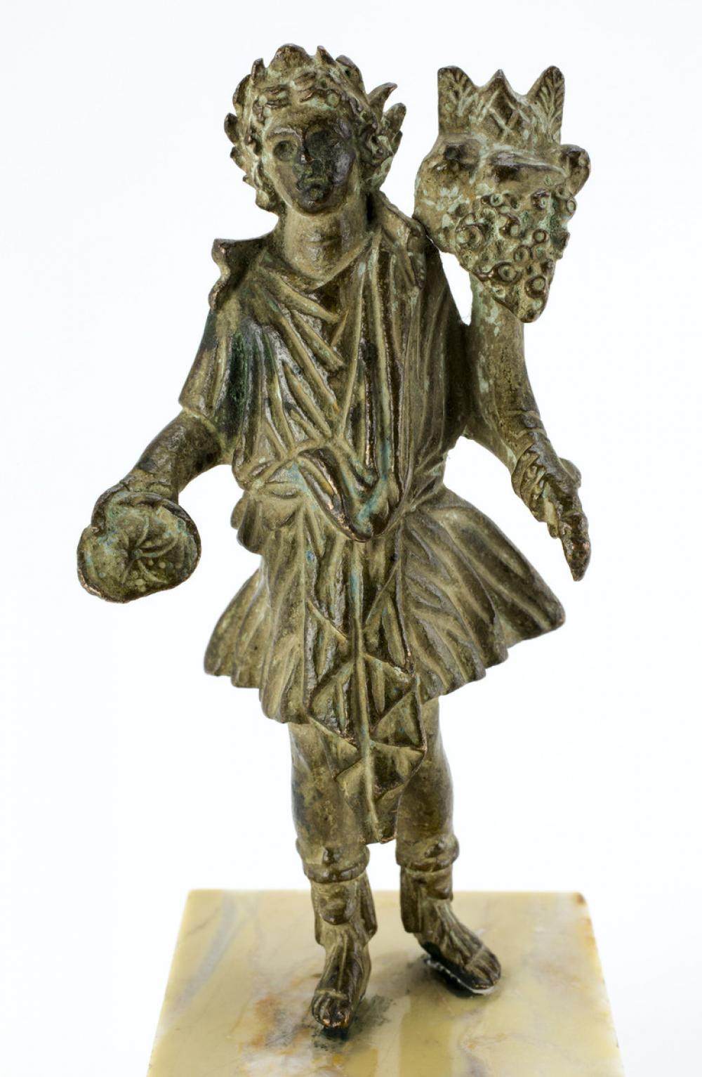 Roman, Lar holding a patera and cornucopia