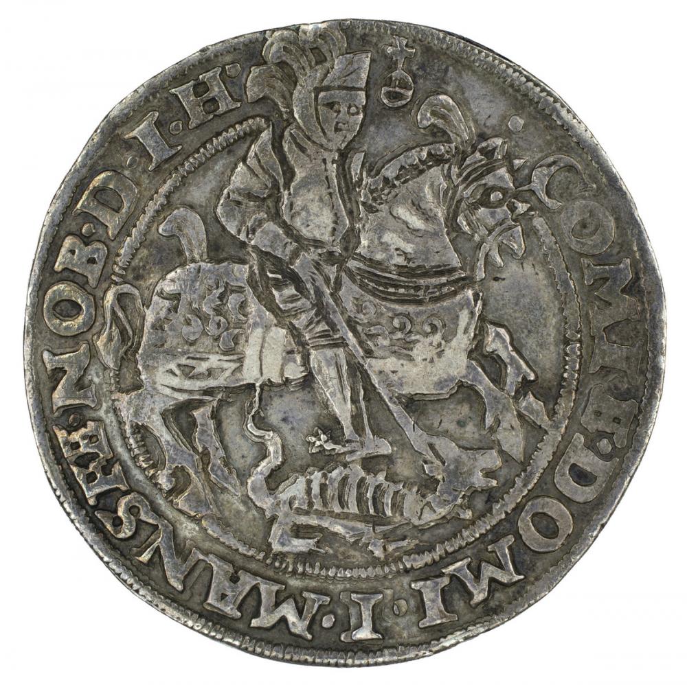 Meinhart, Georg (minted by), Mansfeld-Friedburg thaler, obv. Meinhart, Georg (minted by), Mansfeld-Friedburg thaler, obv.