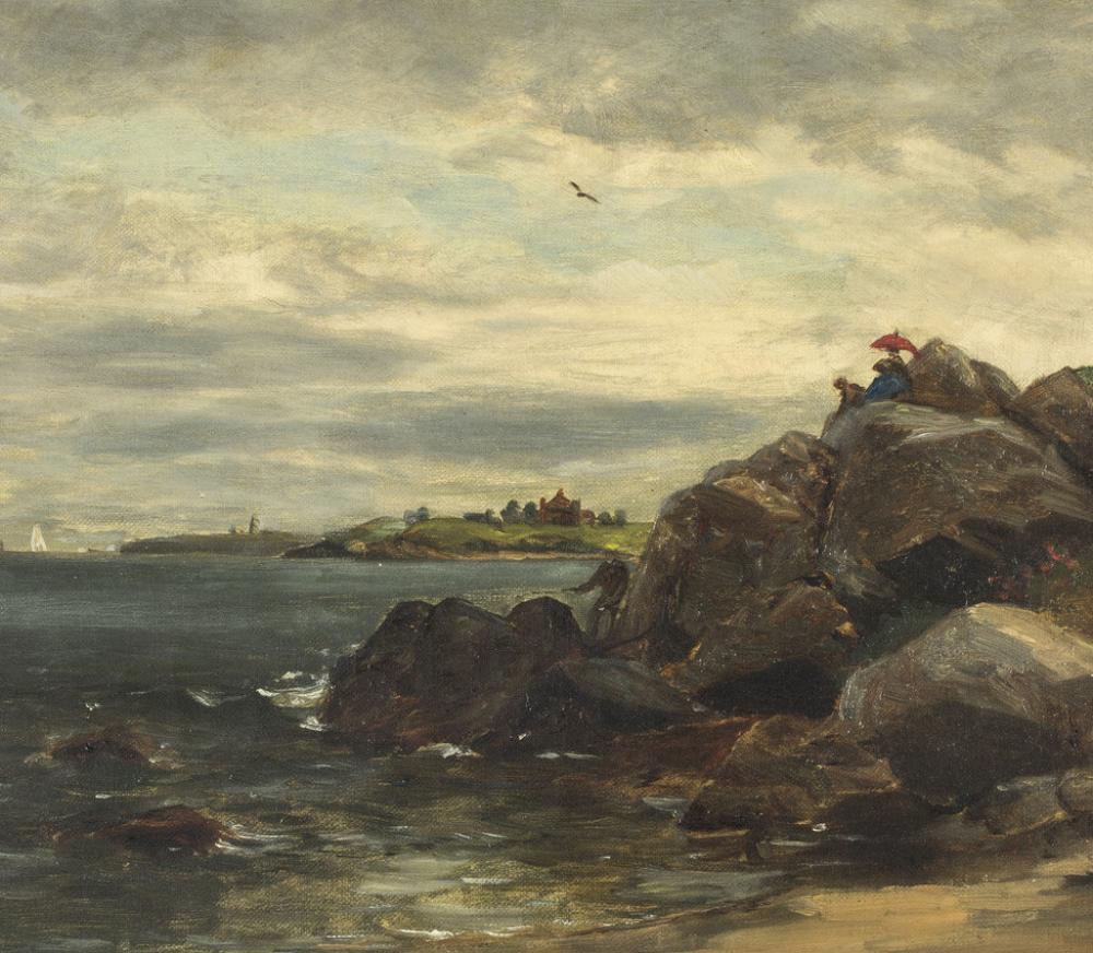 Edward Mitchell Bannister (American, born in Canada, 1828-1901), Untitled [Rhode Island Coastal Scene] (detail), ca. 1885-1889