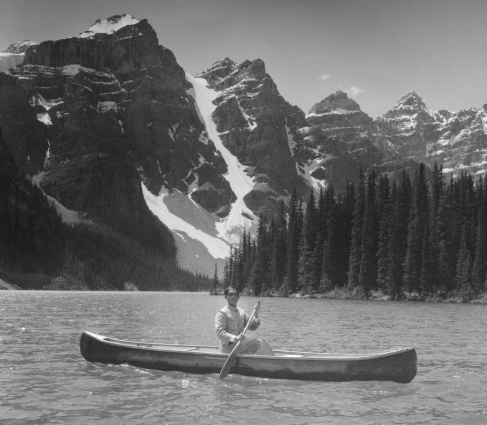 Tseng Kwong Chi (American, born China, 1950-1990), Lake Moraine, Northwest Territories, Canada (detail), 1968 (printed in 2008) Tseng Kwong Chi (American, born China, 1950-1990), Lake Moraine, Northwest Territories, Canada (detail), 1968 (printed in 2008)