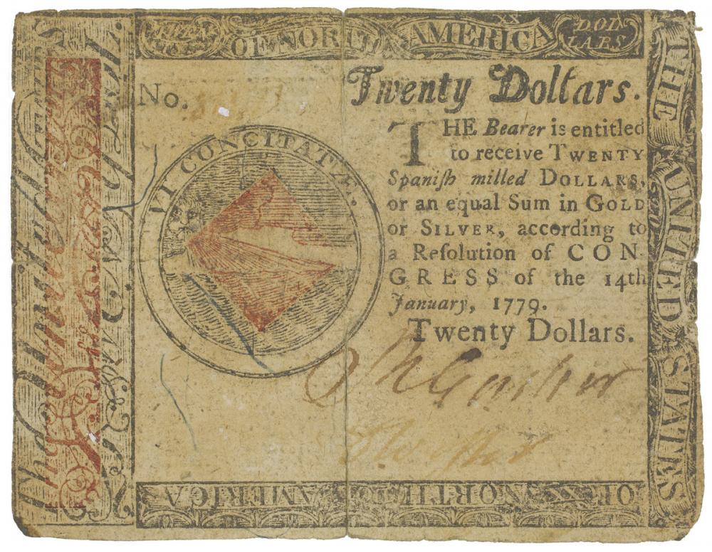 United States of America; Hall and Sellers (printers), Twenty dollar note United States of America; Hall and Sellers (printers), Twenty dollar note