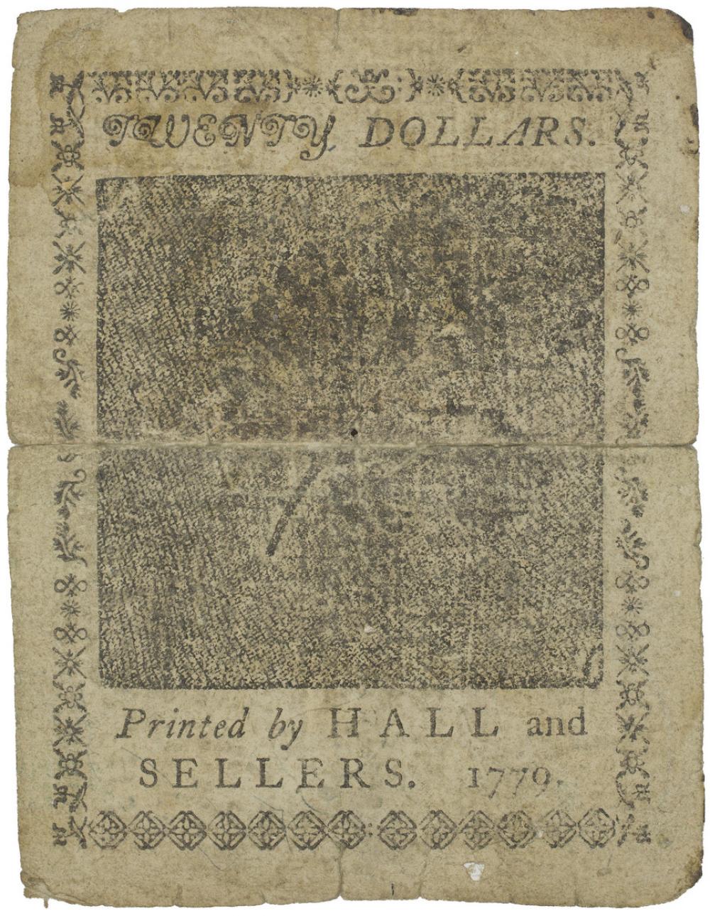 United States of America; Hall and Sellers (printers), Twenty dollar note