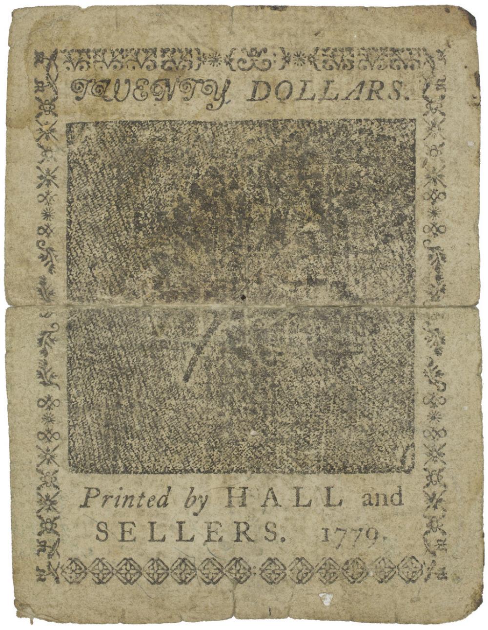 United States of America; Hall and Sellers (printers), Twenty dollar note United States of America; Hall and Sellers (printers), Twenty dollar note
