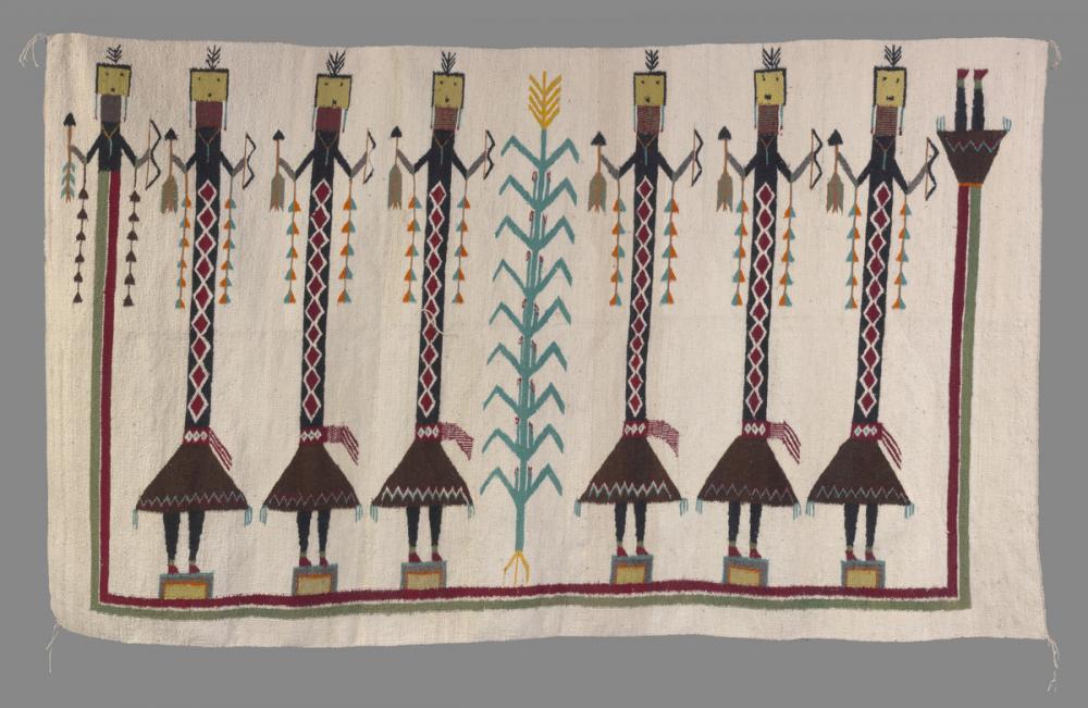 Diné (Navajo), Rug with yei figures Diné (Navajo), Rug with yei figures