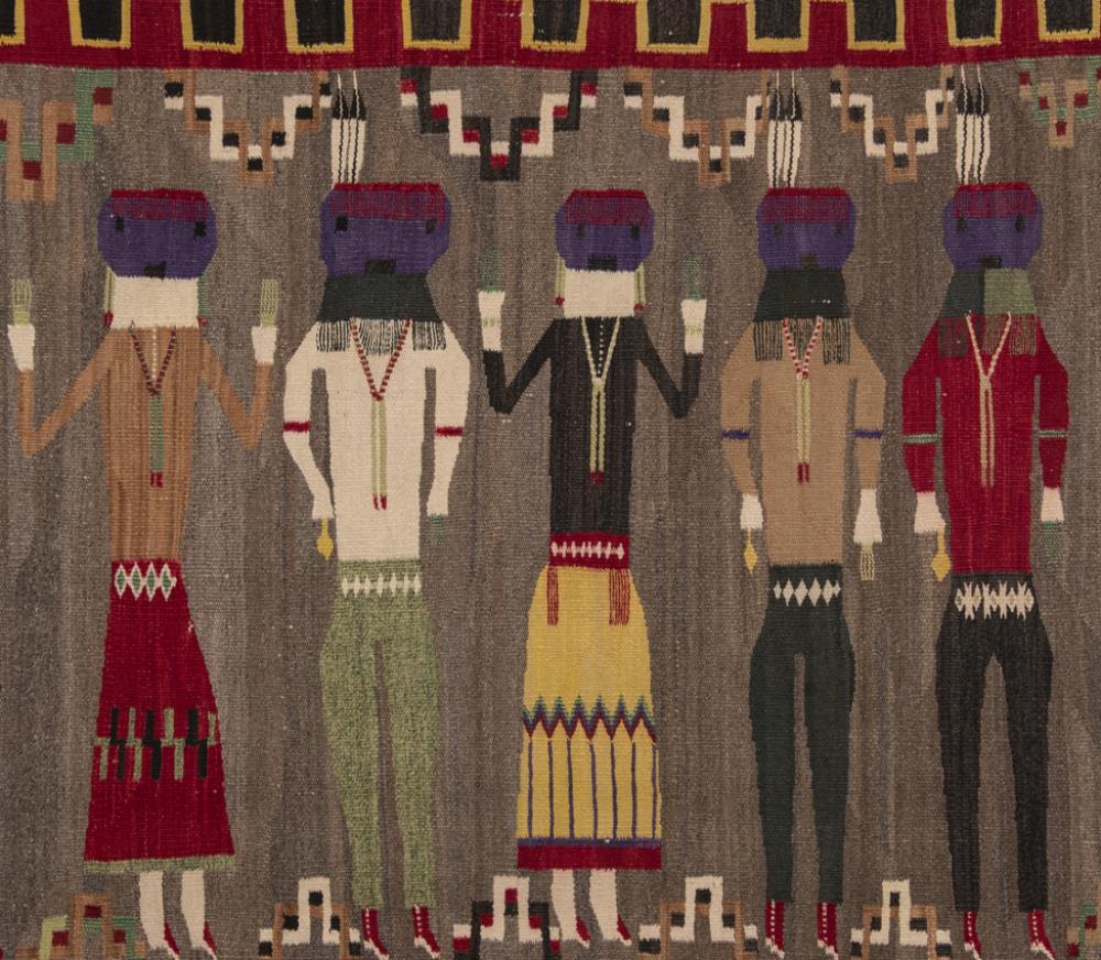 Unknown artist (Navajo), Yeibichai dance team, ca. 1925, handspun wool, From the Collection of Rebecca and Jean-Paul Valette