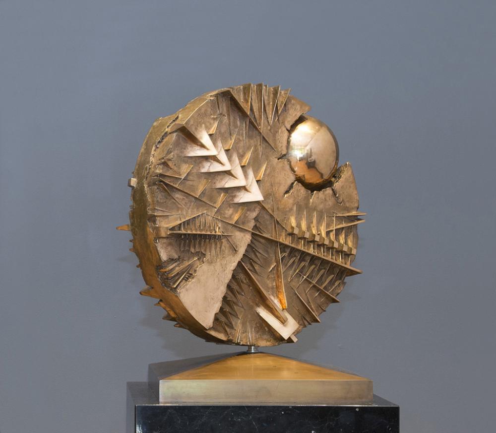 Arnaldo Pomodoro (Italian, b. 1926), Disco con sfera (Disk with Sphere), 1986 Arnaldo Pomodoro (Italian, b. 1926), Disco con sfera (Disk with Sphere), 1986