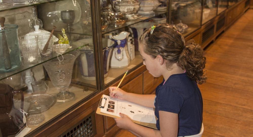 Elementary school student visiting the Joseph Allen Skinner Museum Elementary school student visiting the Joseph Allen Skinner Museum