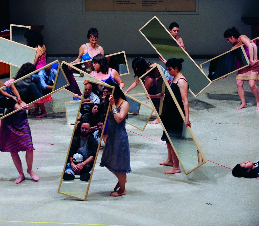Performance view of Mirror Piece I (Reconfigured) (1969/2010), Solomon R. Guggenheim Museum, New York, 2010 Performance view of Mirror Piece I (Reconfigured) (1969/2010), Solomon R. Guggenheim Museum, New York, 2010