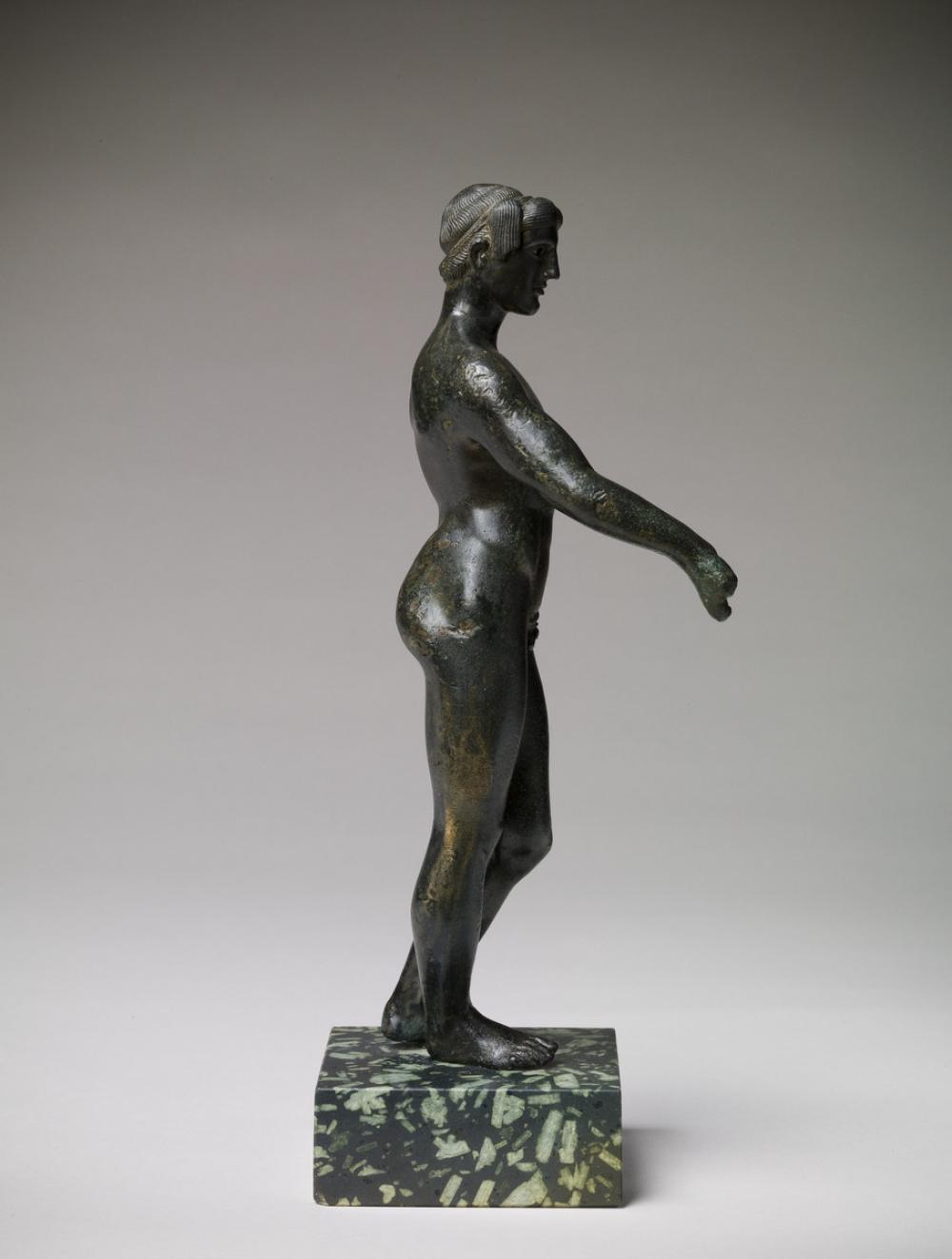 Maker Unknown (Greek), Statuette of a youth (probably Apollo), ca. 470 BCE Maker Unknown (Greek), Statuette of a youth (probably Apollo), ca. 470 BCE