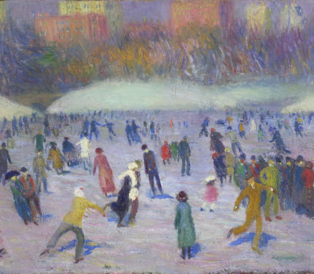 William Glackens (American, 1870-1938), Skaters, Central Park (detail), ca. 1912