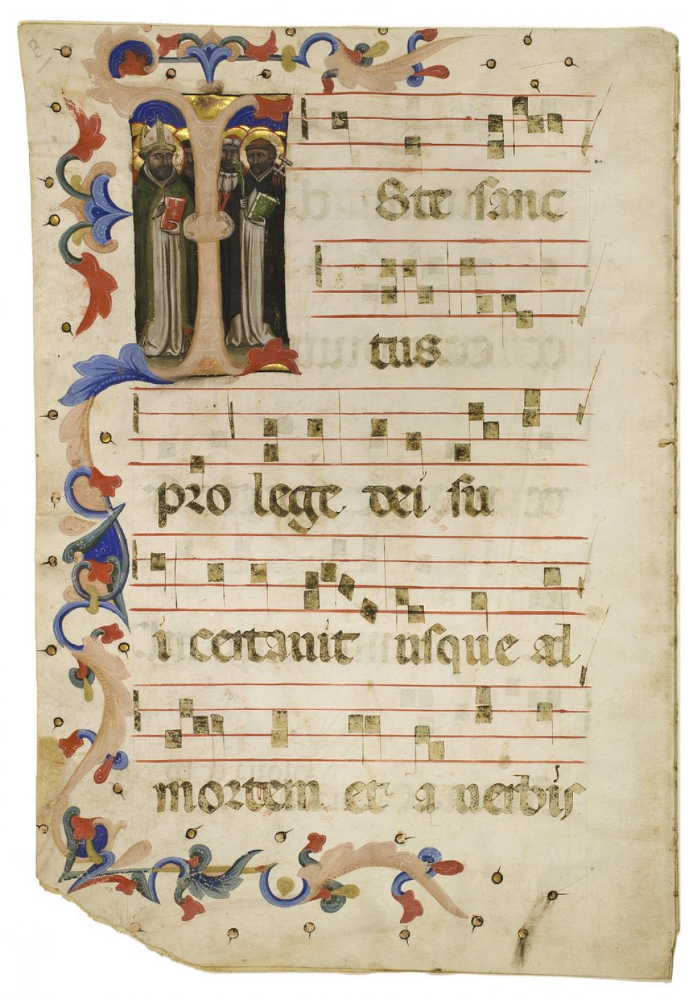 Unknown (Italian), illuminated manuscript page, 13th century