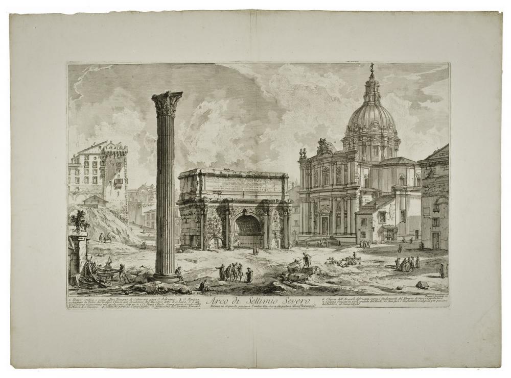 Giovanni Battista Piranesi (Italian, 1720-1778), Arco di Settimio Severo [The Arch of Septimius Severus] from the series Vedute di Roma [Views of Rome], 1759