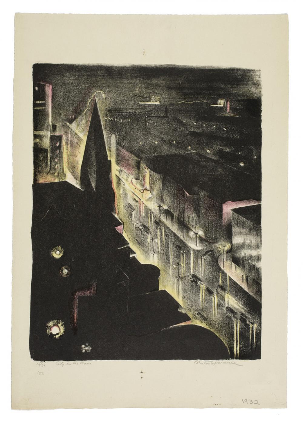 Benton Spruance (American, 1904-1967), City in the Rain, 1932 Benton Spruance (American, 1904-1967), City in the Rain, 1932