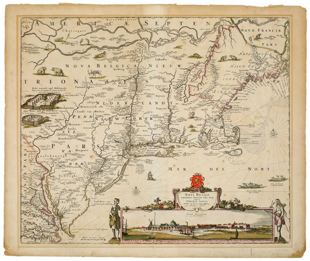 Claes Jansz and Nicolaes Visscher (Dutch, 1587-1652 and 1618-1709), Novi Belgii Novaeque Angliae nec non Partis Virginiae Tabula, ca. 1684; after 1682 Claes Jansz and Nicolaes Visscher (Dutch, 1587-1652 and 1618-1709), Novi Belgii Novaeque Angliae nec non Partis Virginiae Tabula, ca. 1684; after 1682