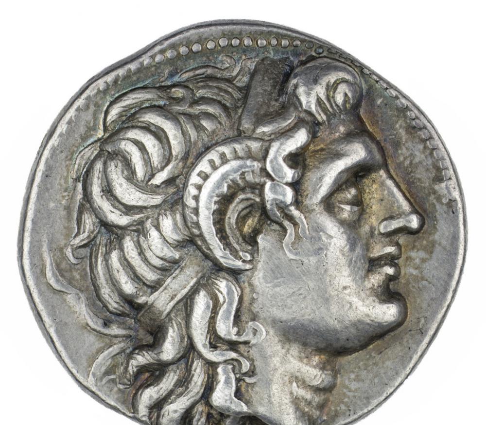 Minted under Lysimachus (Greek; Hellenistic), Tetradrachm of Deified Alexander III, the Great (detail), 360-281 BCE Minted under Lysimachus (Greek; Hellenistic), Tetradrachm of Deified Alexander III, the Great (detail), 360-281 BCE