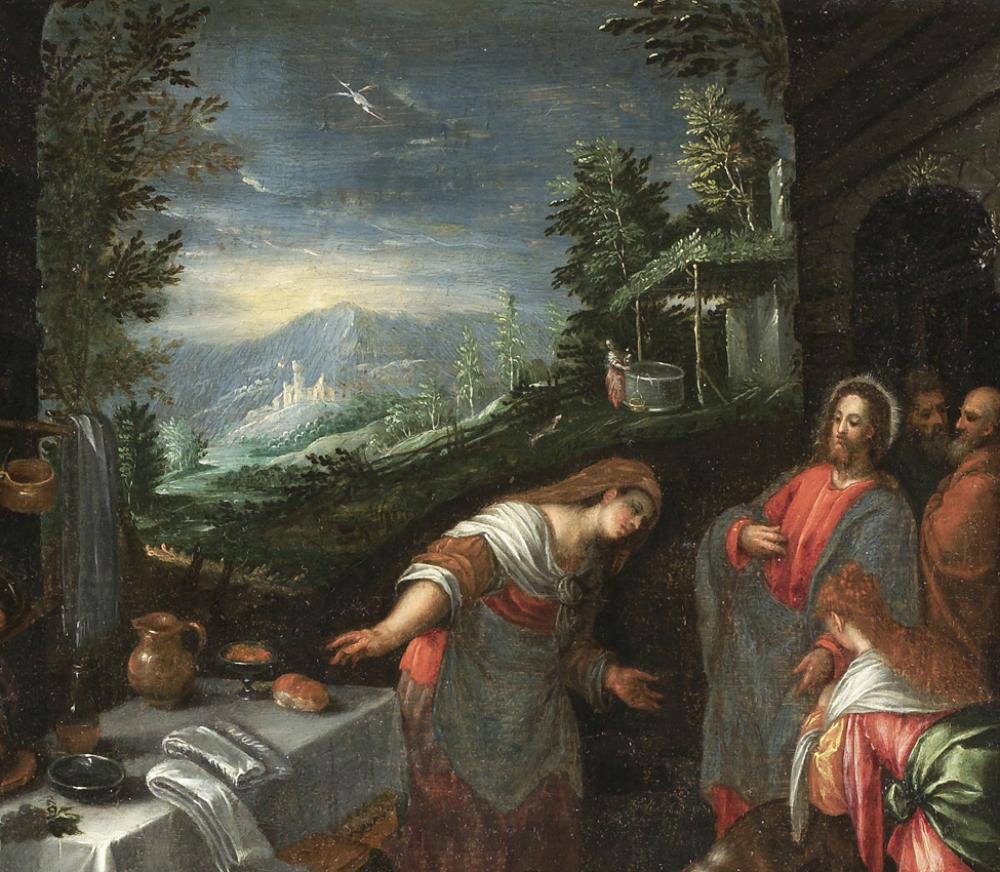 Giambattista Bassano (Italian, 1553-1613), Christ in the House of Mary and Martha (detail), after 1576-77 Giambattista Bassano (Italian, 1553-1613), Christ in the House of Mary and Martha (detail), after 1576-77