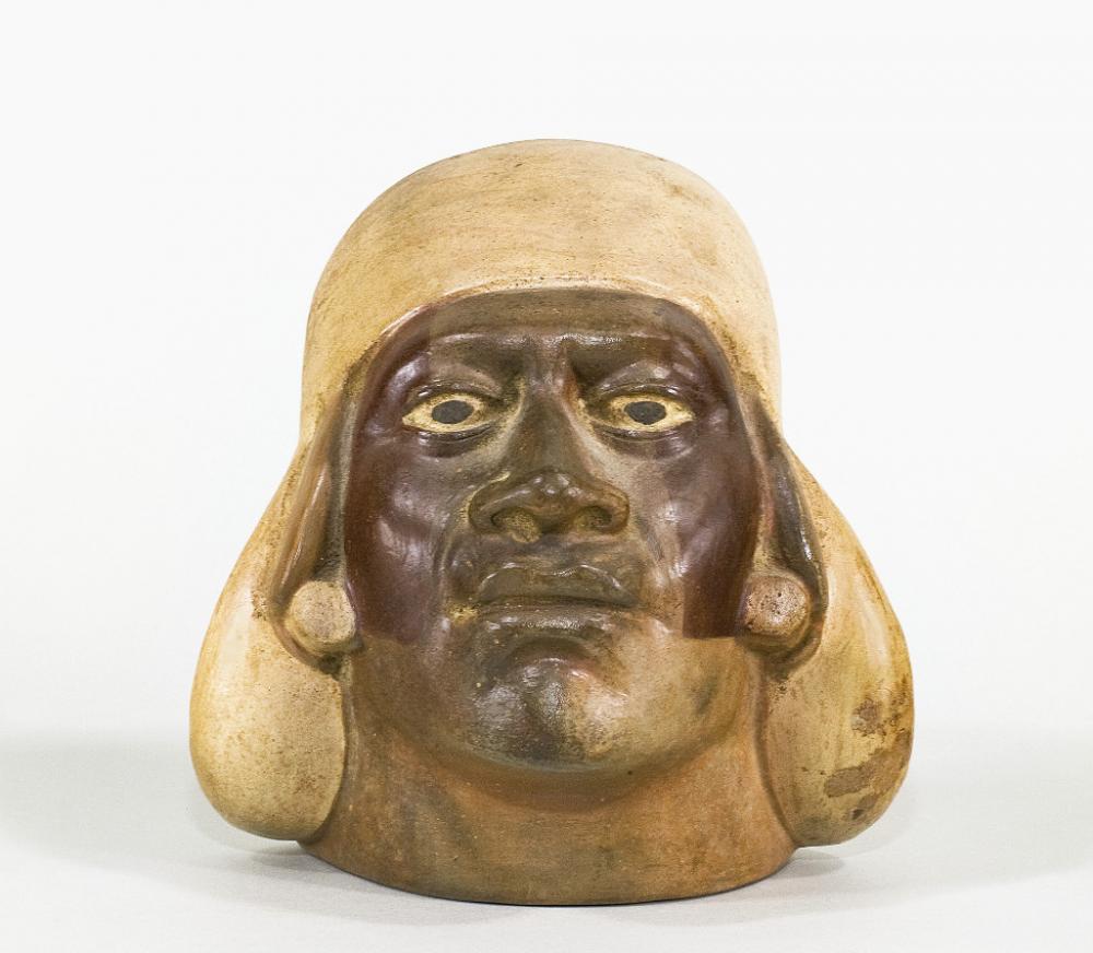 Unknown (Moche), Portrait head vessel, 200-500 CE