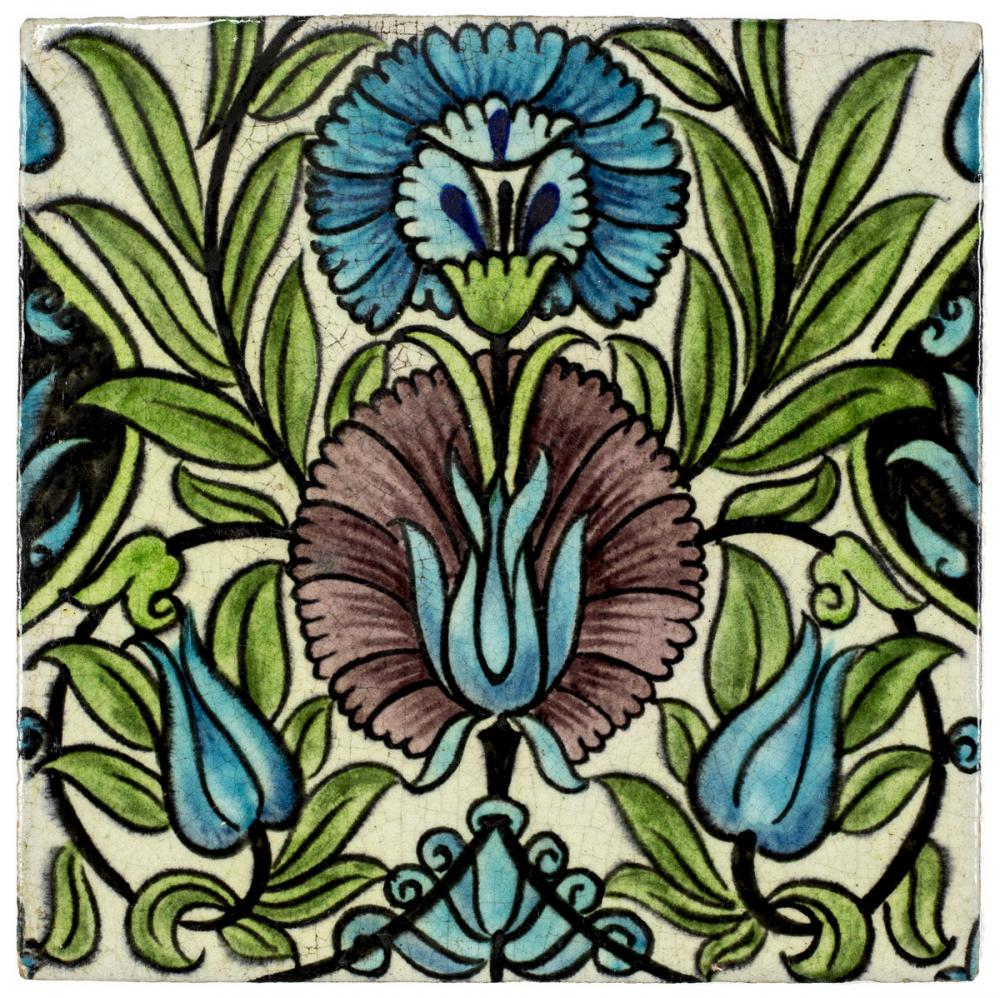 William De Morgan (British; English, 1839-1917), Iznik-inspired tile, 1882-1888 design; 1898 production William De Morgan (British; English, 1839-1917), Iznik-inspired tile, 1882-1888 design; 1898 production
