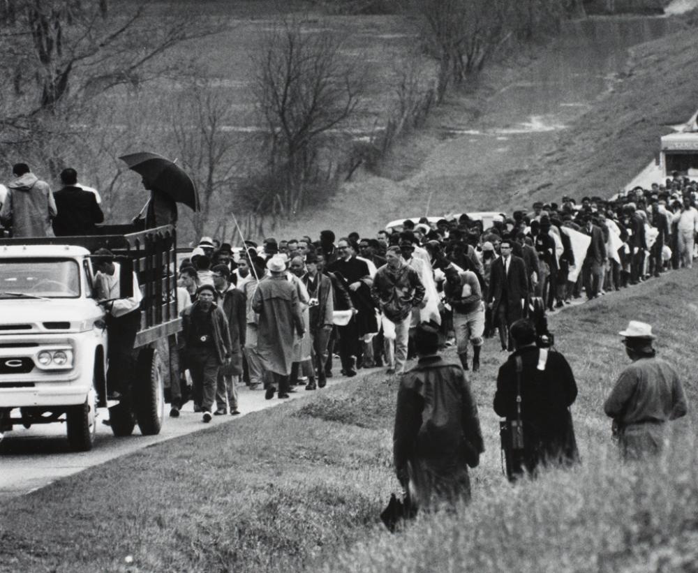 Charles Moore (American, 1931-2010), Hundreds of people from all over the country walk during the famous five-day civil rights march between Selma and Montgomery, Alabama (detail), March 1965 Charles Moore (American, 1931-2010), Hundreds of people from all over the country walk during the famous five-day civil rights march between Selma and Montgomery, Alabama, March 1965