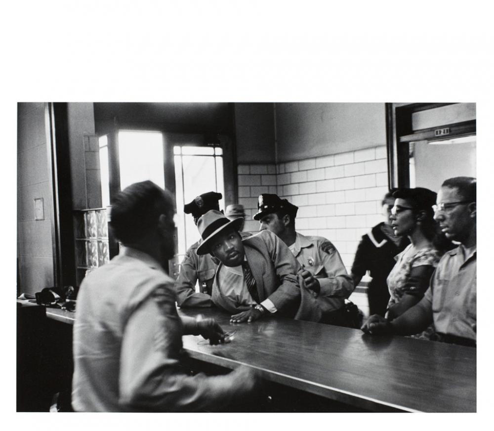 Charles Moore (American, 1931-2010), Dr. Martin Luther King, Jr. is arrested for loitering outside a courtroom where his friend and associate Ralph Abernathy is appearing for a trial, from Pictures That Made a Difference: The Civil Rights Movement, 1958 Charles Moore (American, 1931-2010), Dr. Martin Luther King, Jr. is arrested for loitering outside a courtroom where his friend and associate Ralph Abernathy is appearing for a trial, from Pictures That Made a Difference: The Civil Rights Movement, 1958