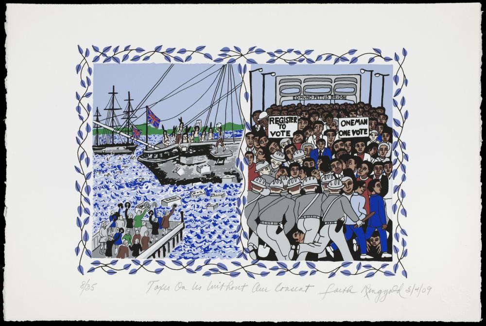 Faith Ringgold (American, b. 1930), Taxes on us Without our Consent (from the portfolio Declaration of Freedom and Independence), 2009 Faith Ringgold (American, b. 1930), Taxes on us Without our Consent (from the portfolio Declaration of Freedom and Independence), 2009