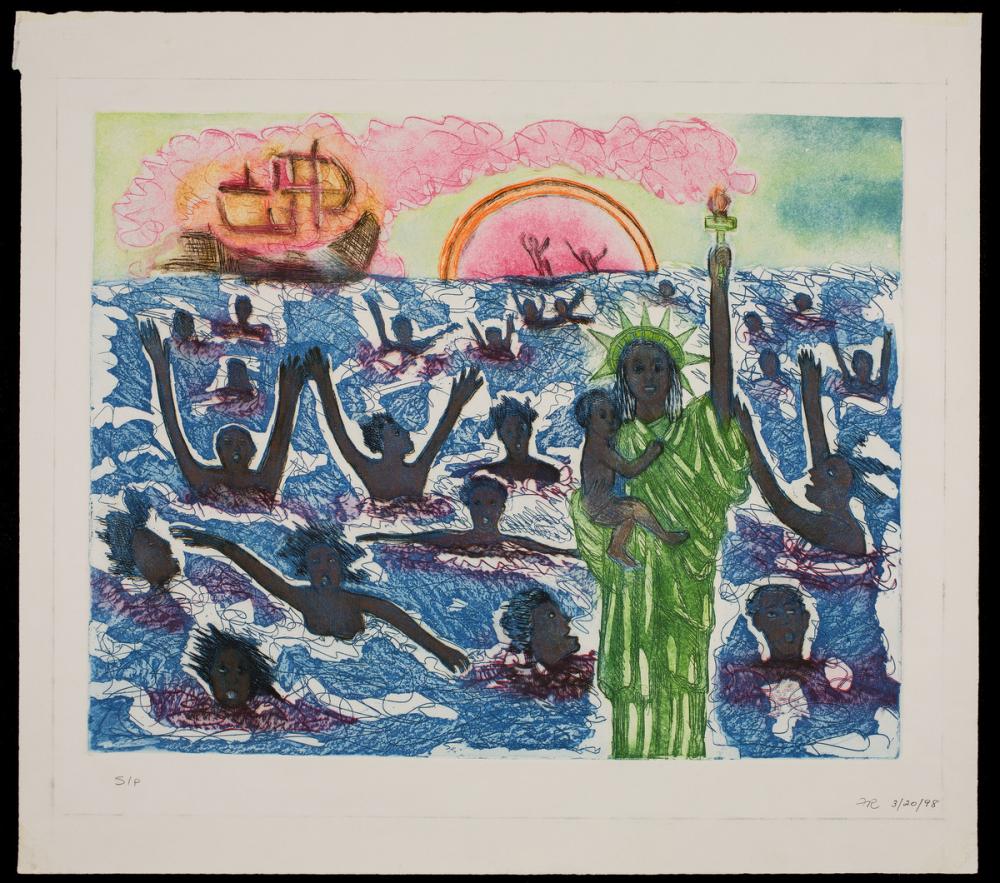 Faith Ringgold (American, b. 1930), Coming to America, 1998 Faith Ringgold (American, b. 1930), Coming to America, 1998