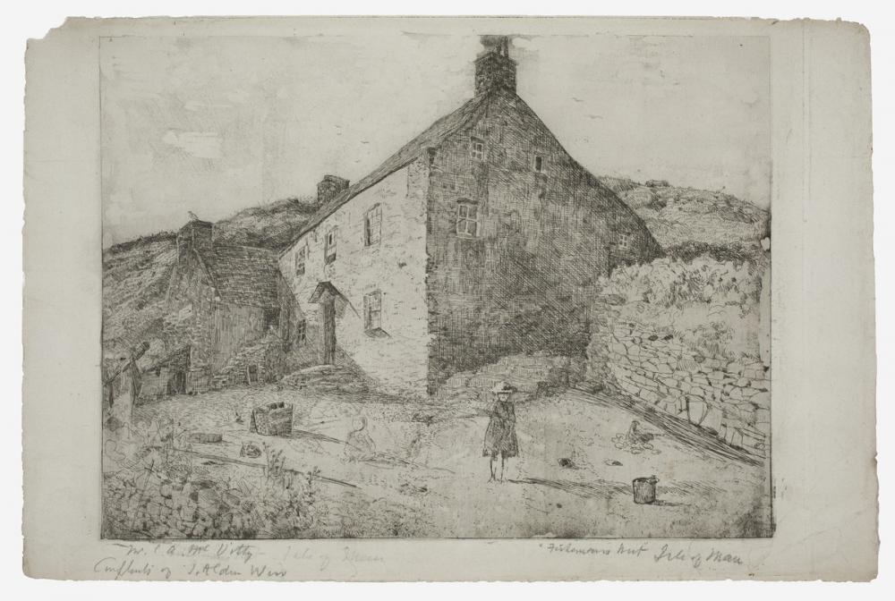 Julian Alden Weir (American, 1852-1919), A Fisherman's Hut-Isle of Man, 1889