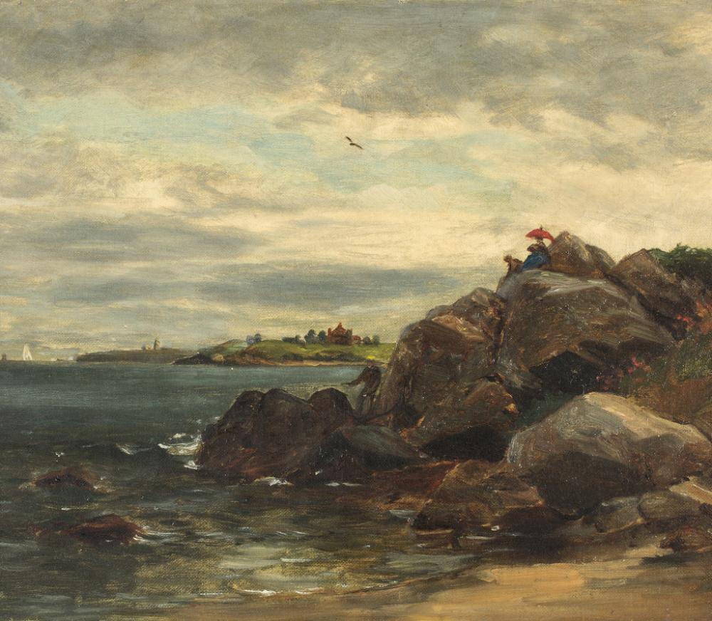 Edward Mitchell Bannister (American, born in Canada, 1828-1901), Untitled [Rhode Island Coastal Scene] (detail), ca. 1885-1889