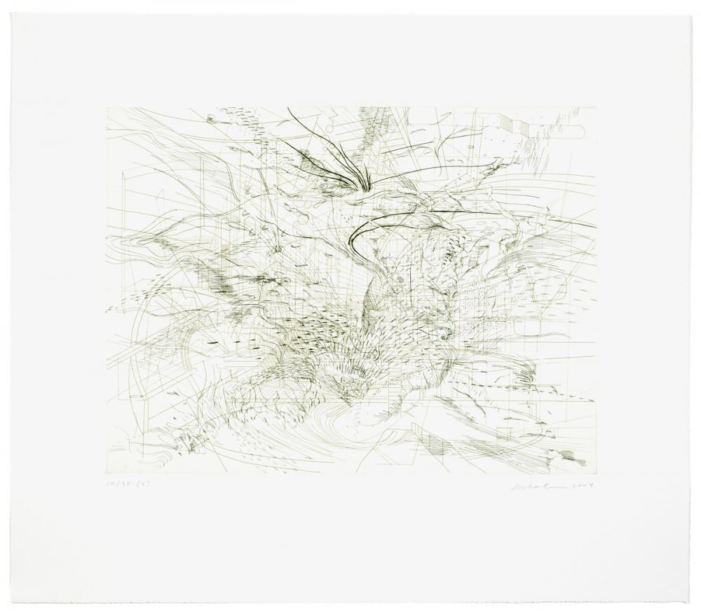Julie Mehretu (American, Ethiopian, b. 1970), Landscape Allegories (4 of 7), 2004 Julie Mehretu (American, Ethiopian, b. 1970), Landscape Allegories (4 of 7), 2004