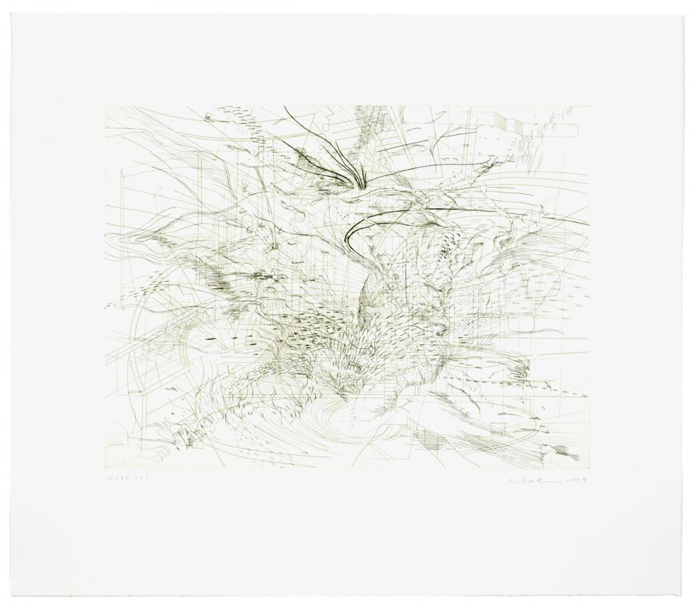 Julie Mehretu (American, Ethiopian, b. 1970), Landscape Allegories (4 of 7), 2004