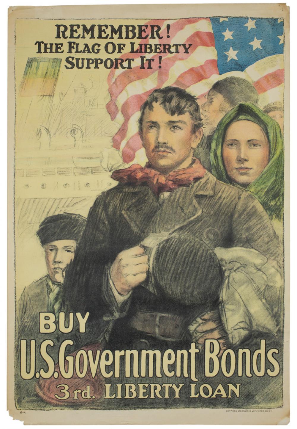 Heywood Strasser & Voigt Litho. Co. (American), Remember! The Flag of Liberty. Support it!, 1917 Heywood Strasser & Voigt Litho. Co. (American), Remember! The Flag of Liberty. Support it!, 1917