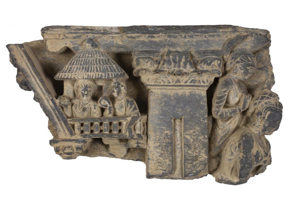 Unknown (Gandharan), [Figures with architecture], ca. 1st century BCE - 7th century CE