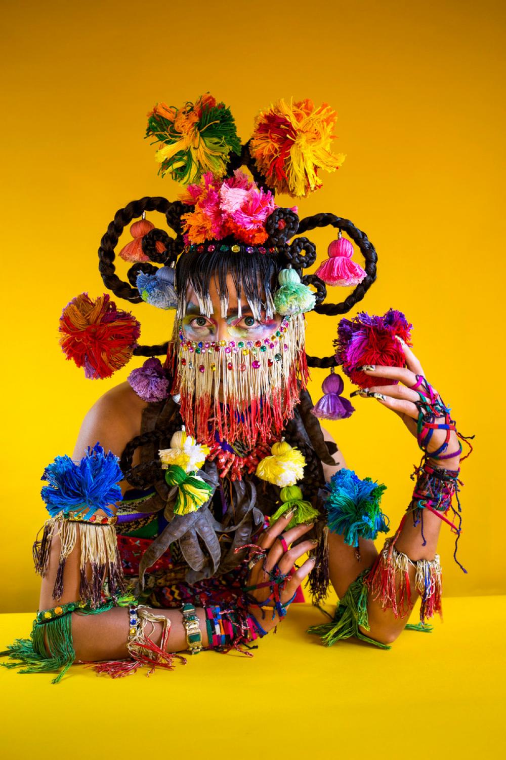 Martine Gutierrez (American, b. 1989), Demons, Xochiquetzal "Flower Quetzal Feather," p95 from Indigenous Woman, 2018 Martine Gutierrez (American, b. 1989), Demons, Xochiquetzal "Flower Quetzal Feather," p95 from Indigenous Woman, 2018