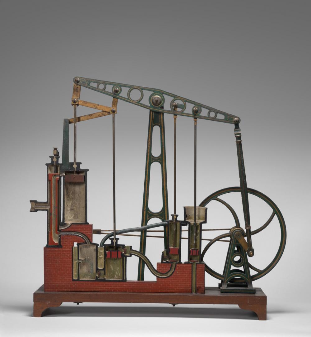 James Watt (British; Scottish; 1736-1819), Model of Watt's steam engine, late 19th or early 20th century
