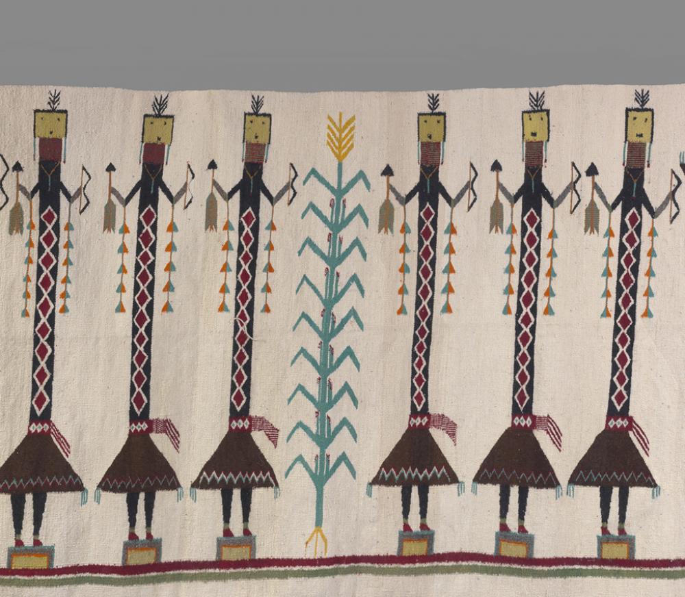 Unknown artist (Navajo), Weaving with Yei figures, ca. 1935-40