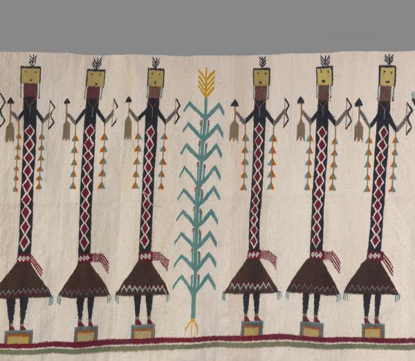 Unknown artist (Navajo), Weaving with Yei figures, ca. 1935-40