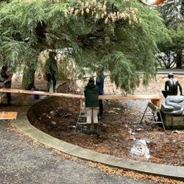 Today we say goodbye to Hermes at Rest (just for the winter 😉). Special thanks to the MHC greenhouse staff for lending a helping hand!