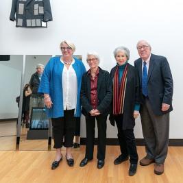 This week we conclude our throwback celebration of MHC’s 2018-19 Leading Woman in the Arts, internationally acclaimed artist Joan Jonas ’58, sponsored by the Weissman Center for Leadership. In October 2018, Jonas ‘58 presented her illuminating lecture on her artistic career and lifelong inspirations, in conjunction with her solo exhibition at the Mount Holyoke College Art Museum.
.
Watch the lecture on our website and be as mesmerized as the live audience was that special evening (link in bio). Pictured here are Jonas ‘58, MHC President Sonya Stephens, and Harriet (‘58) and Paul Weissman.
.
#joanjonas
