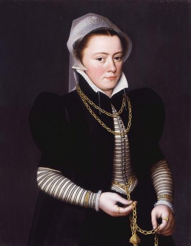 Pieter Janz. Pourbus (Flemish, 1523-1584), Portrait of a Lady Wearing a Pomander on a Gold Chain, 1560-65