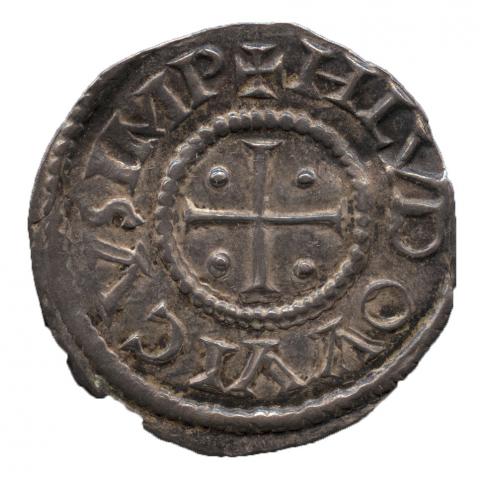 Louis I (minted under), Carolingian; Frankish; French, Denier of Louis I