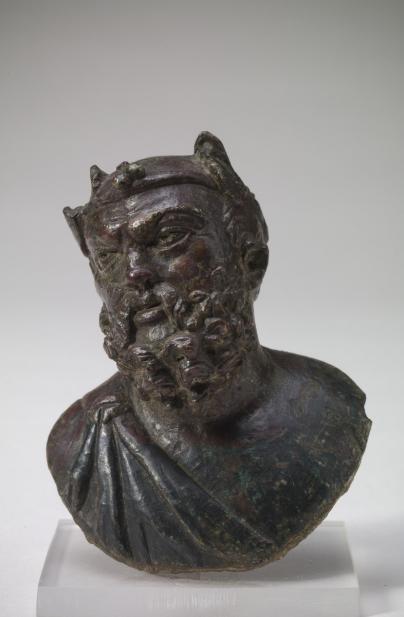 Roman, Decorative mount from a bed with a bust of Silenus