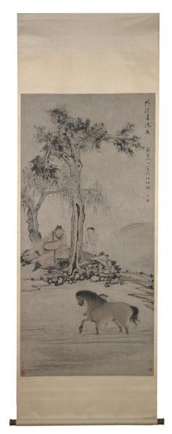 Hua Yan, Watching the Bathing of a Horse in the Evening Cool