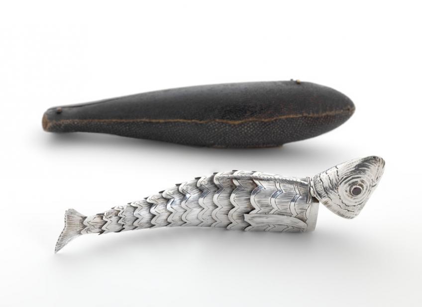 British, Vinaigrette in the form of a fish with case